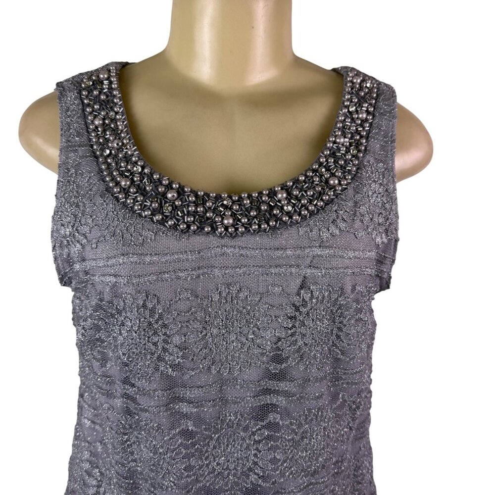 R&M Richards Womens Gray Polyester 3-Piece Jacket Top Pants Set Size 12 Formal W image 10